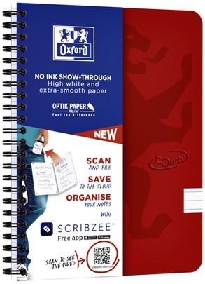 Spiraalblok Oxford Touch A5 lijn 140 pagina's 80gr rood-2