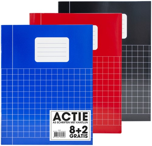 Schrift SOHO Basic A5 ruit 10x10mm 80 pagina's 60gr assorti 8+2 gratis-2