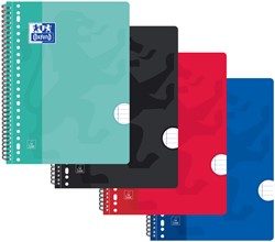 Collegeblok Oxford School A4+ lijn 23-gaats 160 pagina's 80gr assorti