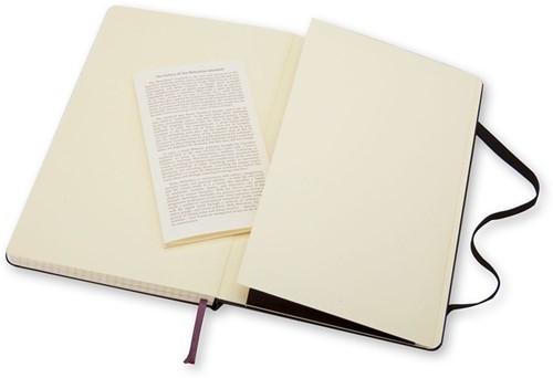 Notitieboek Moleskine large 130x210mm ruit 5x5 hard cover zwart-1