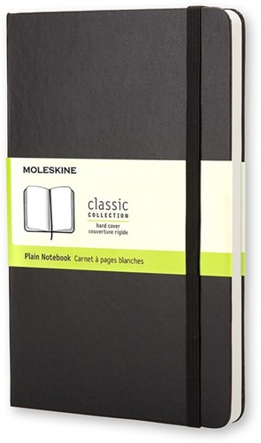 Notitieboek Moleskine large 130x210mm blanco hard cover zwart