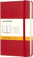 Notitieboek Moleskine pocket 90x140mm lijn hard cover rood