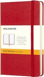 Notitieboek Moleskine pocket 90x140mm lijn hard cover rood