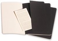 Schrift Moleskine 130x210mm lijn 160 pagina's 70gr zwart set à 3 stuks-1