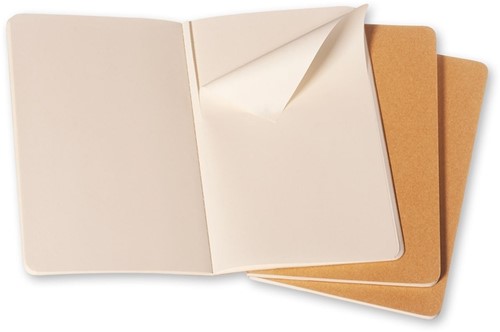 Schrift Moleskine 130x210mm blanco 160 pagina's 70gr kraft set à 3 stuks-3