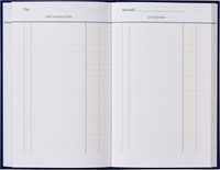 Kasboek 103x165mm 192blz 1 kolom blauw-2