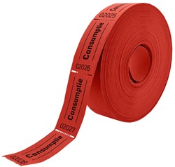 Consumptiebon Combicraft 57x30mm 2-zijdig 2x1000 stuks rood