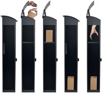 Pakketbrievenbus Helsinki 390x240x1053mm zwart-5