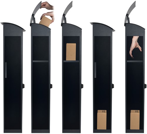 Pakketbrievenbus Helsinki 390x240x1053mm zwart-5