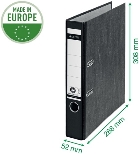 Ordner Leitz 1050 180° 50mm Recycle karton A4 zwart-5