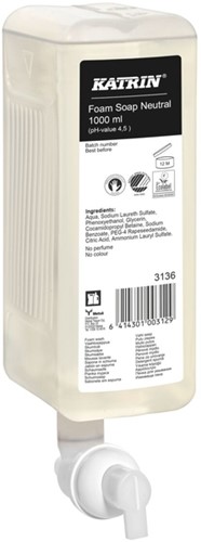 Handzeep Katrin Neutral schuim 1000ml 3136