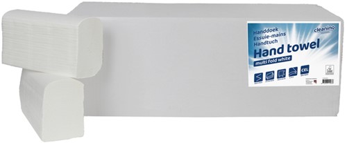 Handdoek Cleaninq I-vouw 2-laags 206x240mm 25x150st wit-2