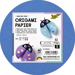 Origami papier Folia 70gr rond 15cm 100 vel assorti kleuren