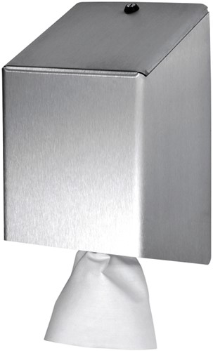 Poetspapierdispenser Euro Products universeel medium zilver 438990