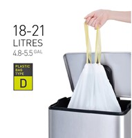 Afvalzak EKO MDPE type D met trekband 55x55cm 18-21L wit rol à 20 stuks