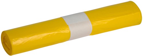 Afvalzak Powersterko HDPE T25 70x110cm 120L geel rol à 20 stuks