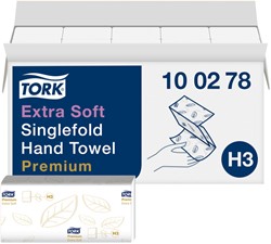 Handdoek Tork H3 Premium singlefold 2-laags 226x230mm 15x200 vel wit 100278