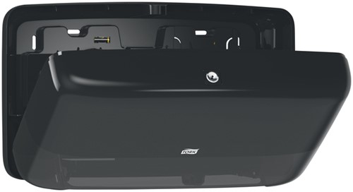 Toiletpapierdispenser Tork T2 Elevation jumbo klein duo zwart 555508-1