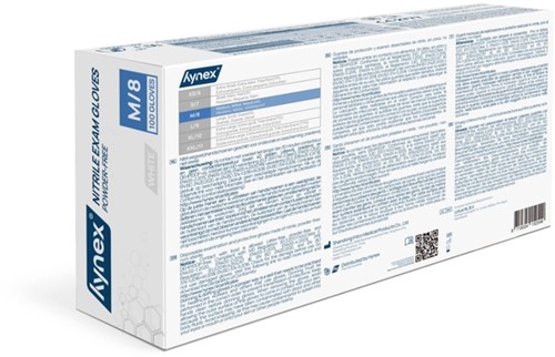 Handschoen Hynex nitril M wit 3.5g 100 stuks-1