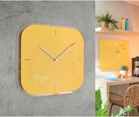 Wandklok Leitz Cosy geel glas-1