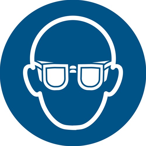 Pictogram bordje Djois Oogbescherming verplicht Ø200mm blauw
