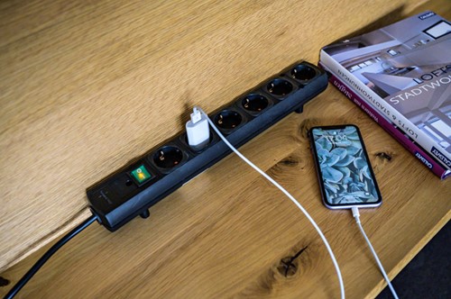 Stekkerdoos Brennenstuhl Comfort Plus 6 voudig inclusief platte stekker 2 meter zwart-2