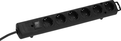 Stekkerdoos Brennenstuhl Comfort Plus 6 voudig inclusief platte stekker 2 meter zwart-1