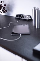 Stekkerdoos Brennenstuhl bureau Estilo 4vdig incl 2 USB 2m zwart/zi-3