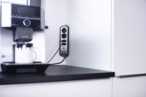 Stekkerdoos Brennenstuhl bureau Estilo 4 voudig inclusief 2 USB 2 meter zwart/zilver-4