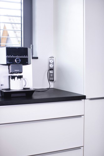 Stekkerdoos Brennenstuhl bureau Estilo 4 voudig inclusief 2 USB 2 meter wit/zilver-5