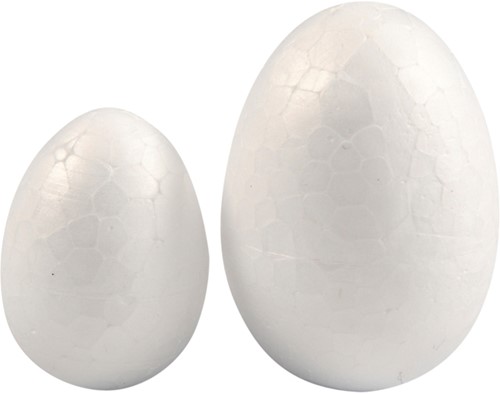 Eieren Creativ Company styropor 6 stuks 25x23mm 6 stuks 35x48mm wit-2