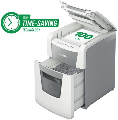 Papiervernietiger Leitz IQ Auto+ Small Office 100 P5 snippers 2x15mm-1