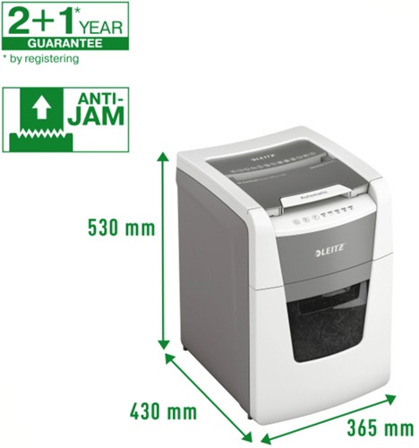 Papiervernietiger Leitz IQ Auto+ Small Office 100 P5 snippers 2x15mm-1