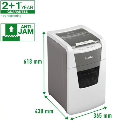 Papiervernietiger Leitz IQ Auto+ Office 150 P5 snippers 2x15mm-1