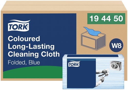 Reinigingsdoek Tork W8 Premium 1-laags 40 vel blauw 194450-7