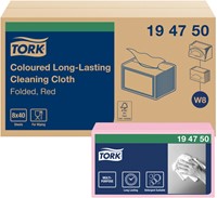 Reinigingsdoek Tork W8 Premium 1-laags 40 vel rood 194750-2