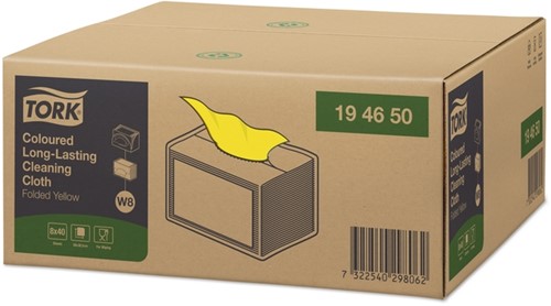 Reinigingsdoek Tork W8 Premium 1-laags 40 vel geel 194650-5
