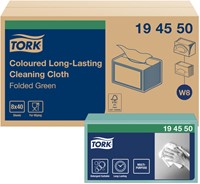 Reinigingsdoek Tork W8 Premium 1-laags 8x40 vel groen 194550-2