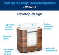 Servetdispenser Tork N4 Xpressnap Signature line walnoot 273002-2