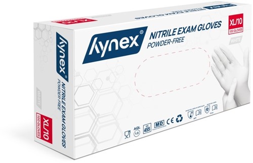 Handschoen Hynex nitril XL wit 3.5g 100 stuks