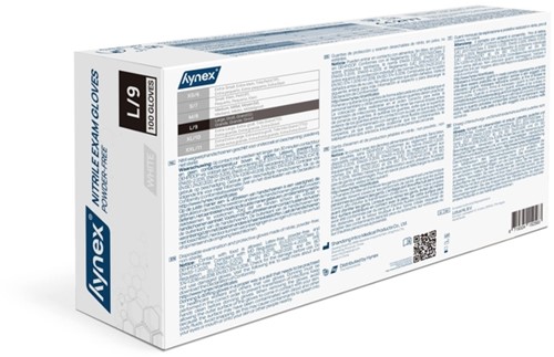 Handschoen Hynex nitril L wit 3.5g 100 stuks-1