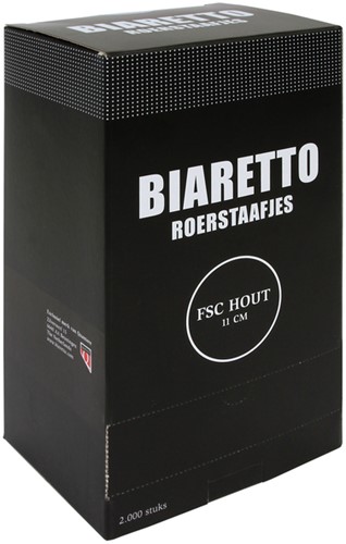 Roerstaafjes Biaretto hout 11cm 2000 stuks