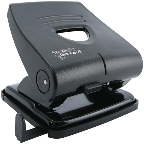 Perforator Rapesco Germ-Savvy Heavy Duty 827-P antibacterieel 2-gaats zwart
