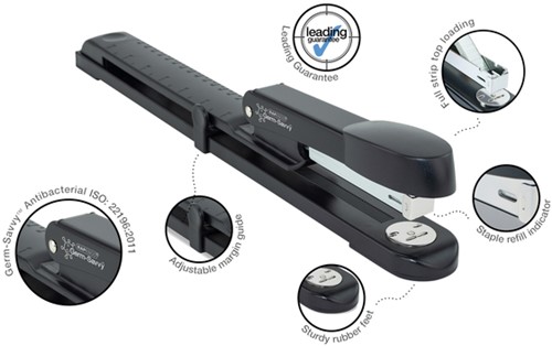 Nietmachine Rapesco Germ-Savvy Long Arm Marlin antibacterieel zwart-2