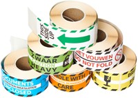 Waarschuwingsetiket Rillprint 46x125mm fragile geel 250 stuks-3