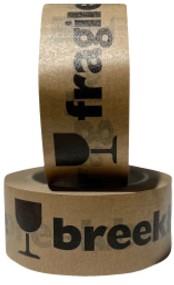 Waarschuwingstape IEZZY 50mmx50m 80% gerecycled papier bruin zwart-1