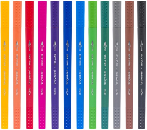 Fineliner Brush pen Bruynzeel Creatives set 12 kleuren-3
