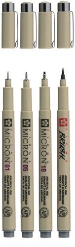 Fineliner Sakura Pigma Micron koelgrijs set 4 maten-3