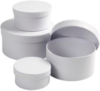 Doos Creativ Comp rond 4st Ø 8, 10, 12, 14cm, hoogte 4, 5, 6, 7cm wit