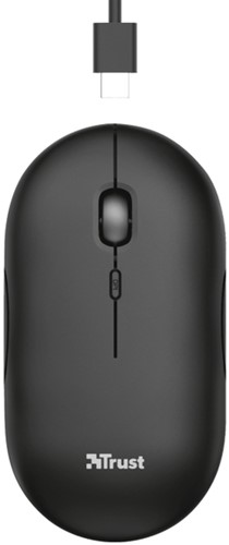 Muis Trust Puck Draadloos Oplaadbaar zwart-2